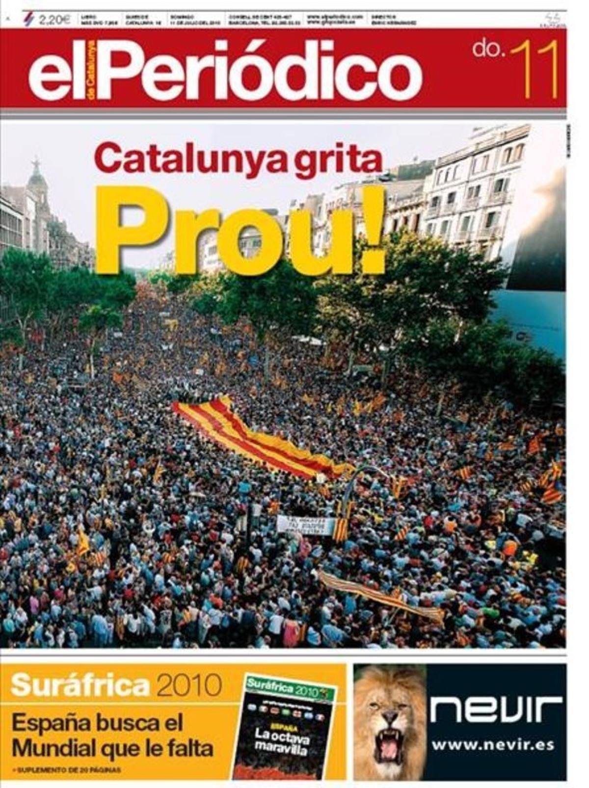 Portada del 11 de julio del 2010.