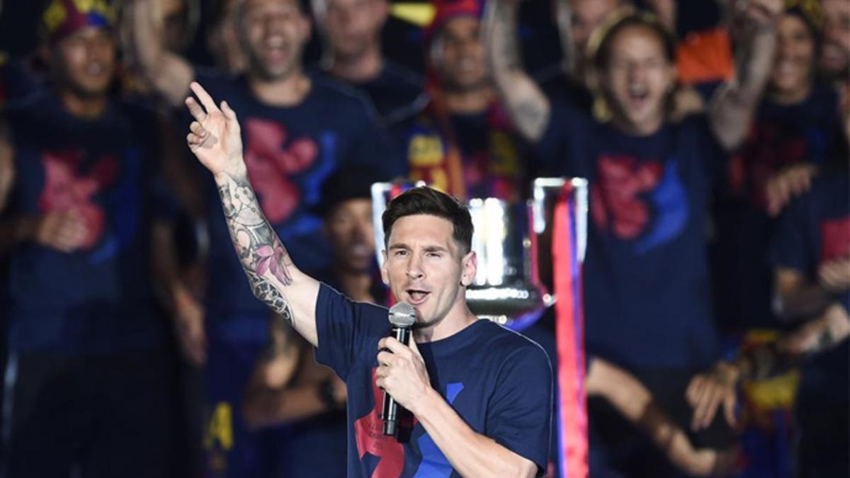 Messi quiere celebrar el segundo título consecutivo de Liga
