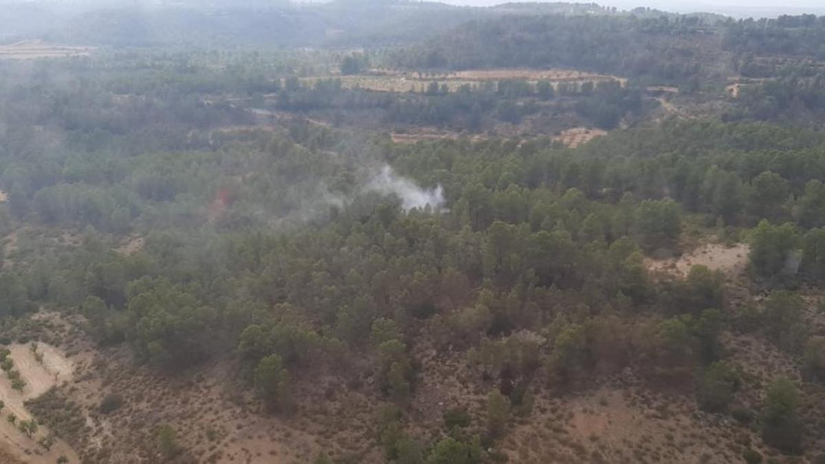 Incendio forestal en las Hoces del Cabriel.