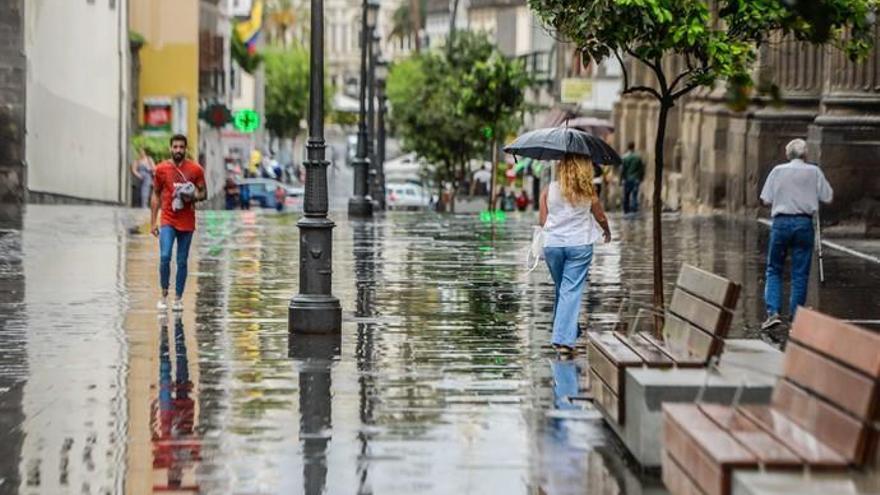 Lluvias en Las Palmas de Gran Canaria, en una imagen de archivo.