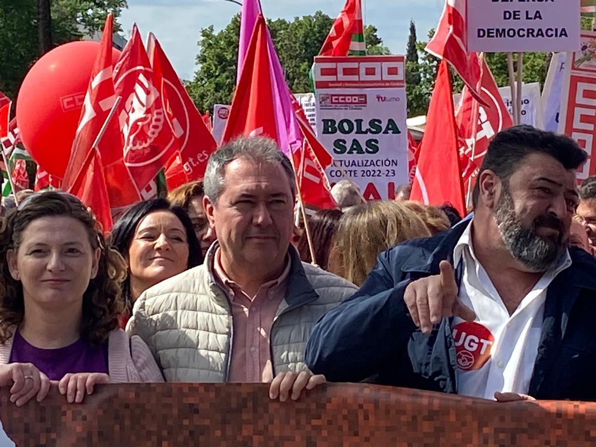 Juan Espadas, secretario general del PSOE andaluz, en la manifestación.