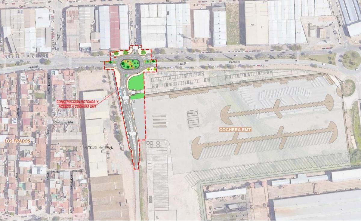 Proyecto de nueva rotonda en las cocheras de la EMT.