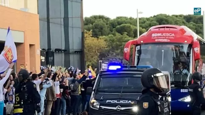 VÍDEO | La SD Huesca llega a La Romareda para disputar el derbi regional