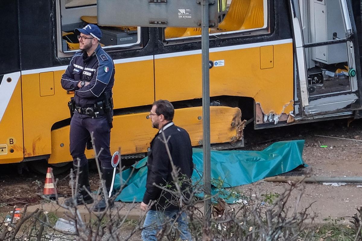 Accidente de tranvía en Milán.