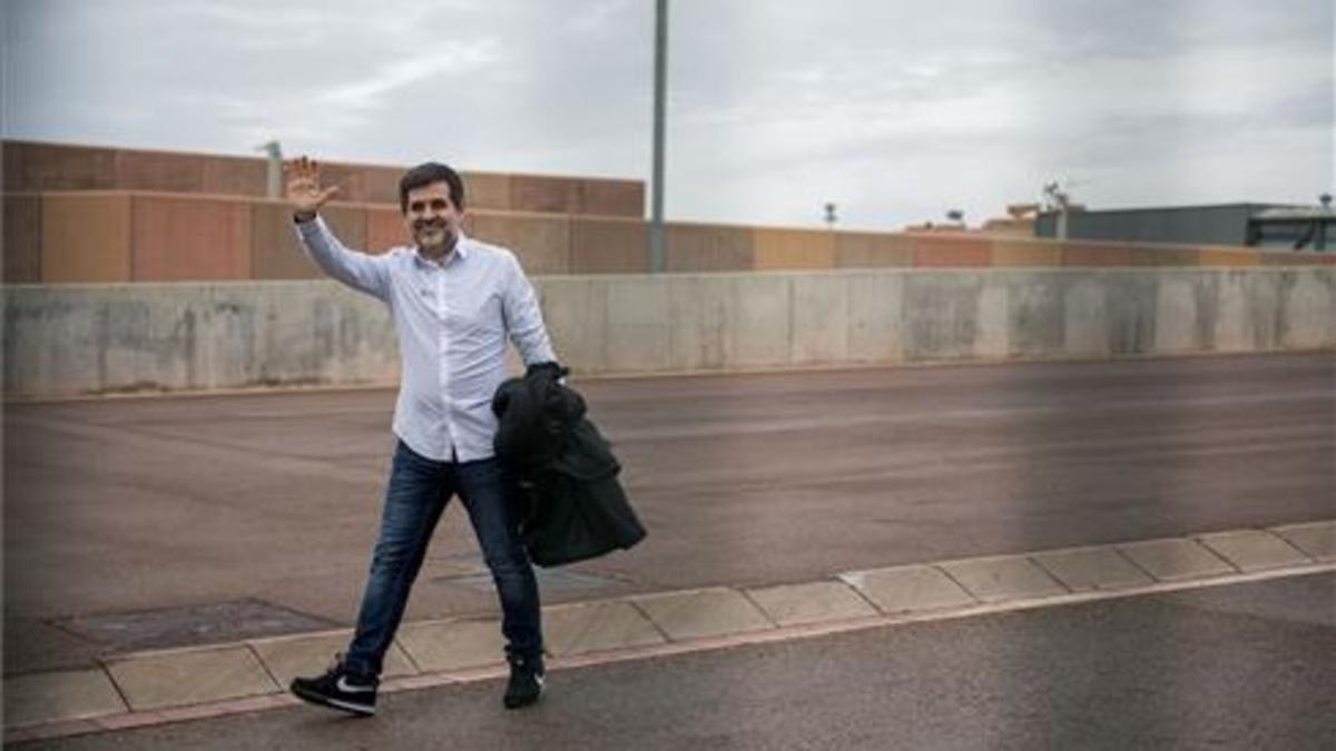 Jordi Sànchez, en su primer permiso de fin de semana, en enero. Lledoners, en enero.