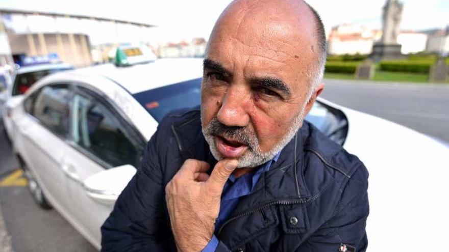Manuel Sobral, el taxista de Poio que fue víctima de este asalto en O Vao. // Gustavo Santos