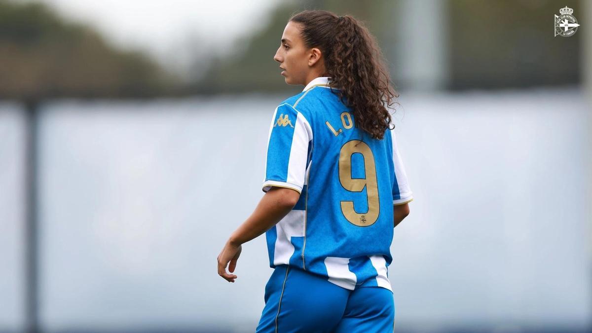 Laura Otero, durante el partido del Dépor Abanca B
