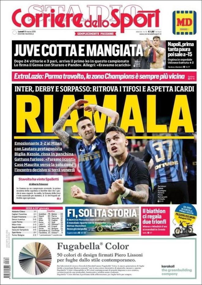 Portada de Il Corriere dello Sport del 18 de marzo