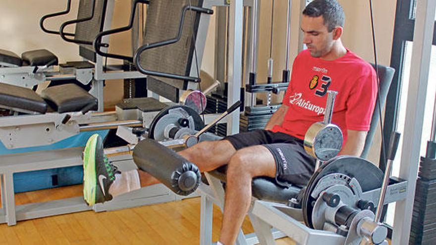 Joao Víctor, entrenando ayer en el gimnasio de Son Bibiloni.