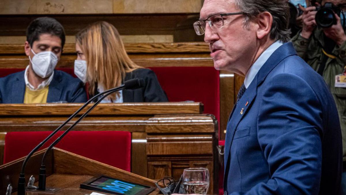 El conseller d’Economia, Jaume Giró, al Parlament | MANU MITRU