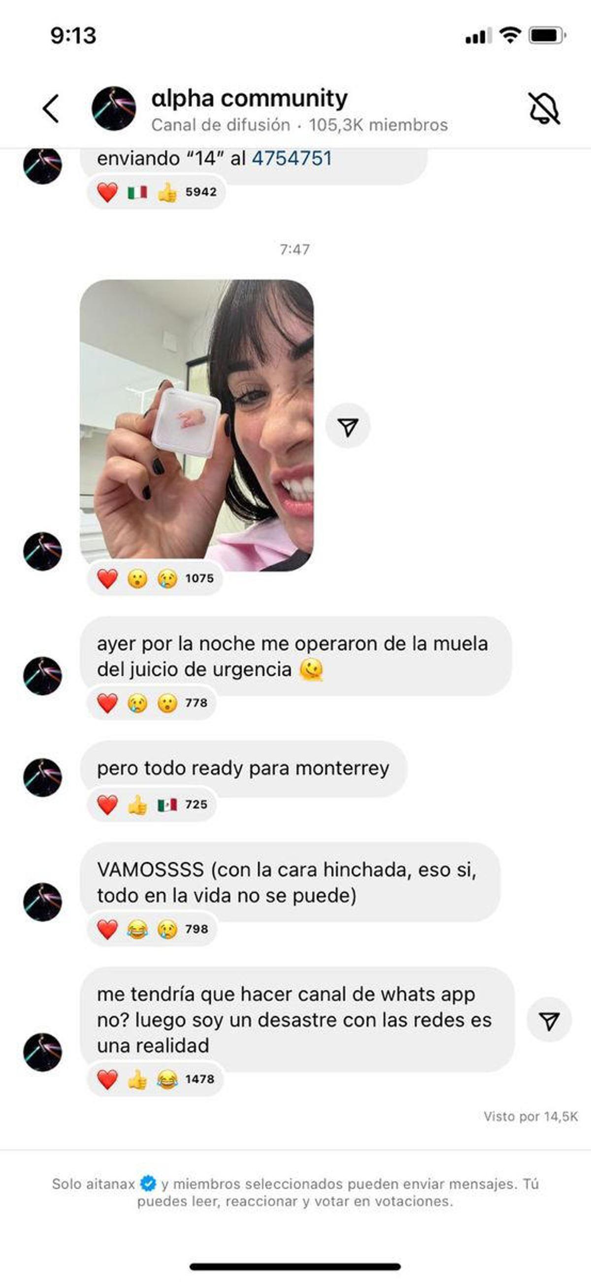 Aitana desvela su último percance de salud