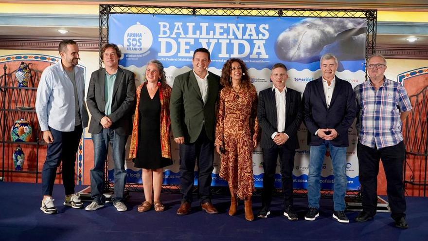 Rosario Flores durante la rueda de prensa en la presentación del Festival Arona SOS Atlántico.