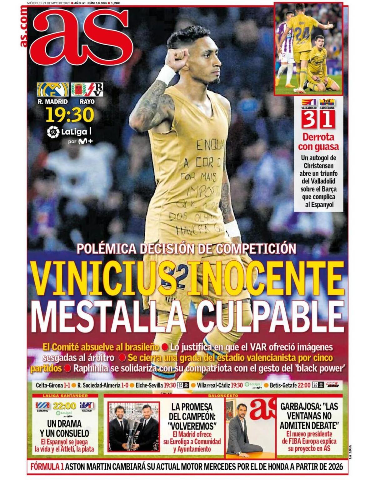 Portada del diario As