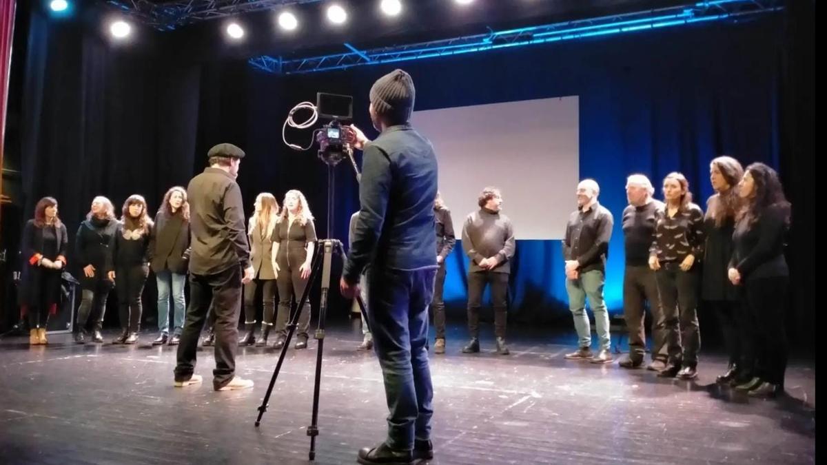 Un momento de la grabación en el auditorio Teodoro Cuesta, de Mieres.