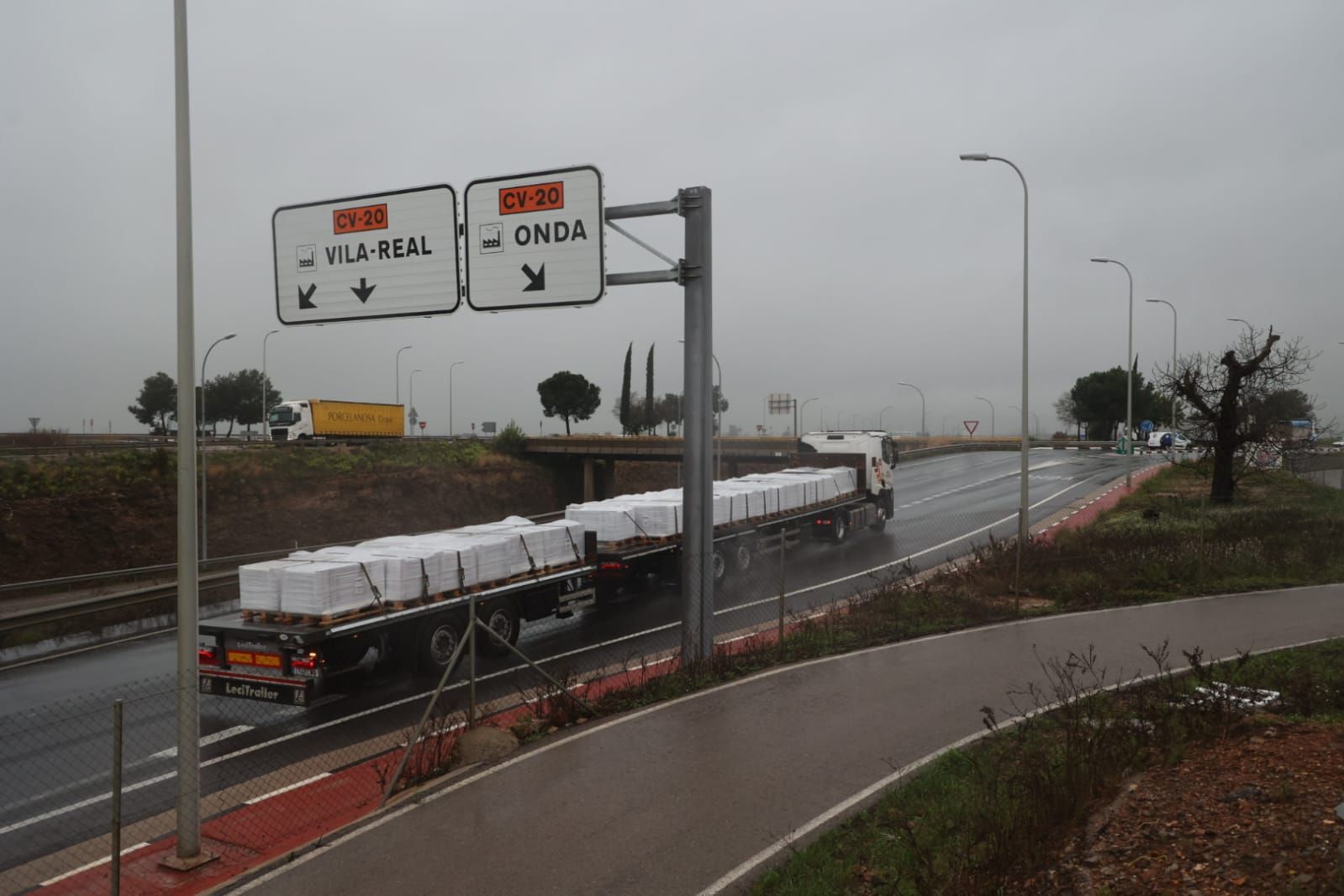 Protesta de camioneros en Castellón