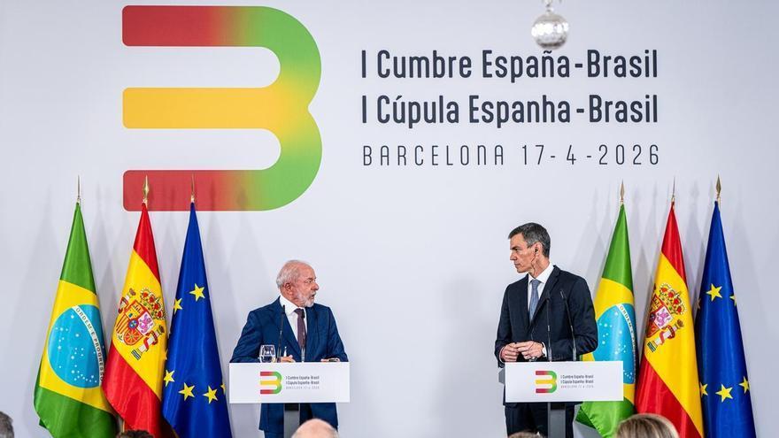 Sánchez y Lula exhiben su alianza anti-Trump con la firma de 15 acuerdos: "Cuando se dan retrocesos en democracia, aparece el fascismo"