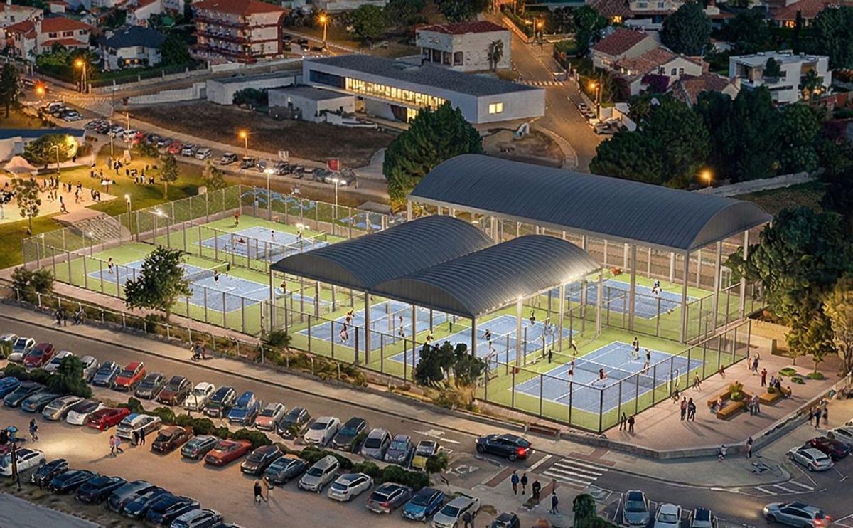 Así serán las futuras pistas de Panxón, con dos cubiertas a prueba de lluvia e iluminación led.