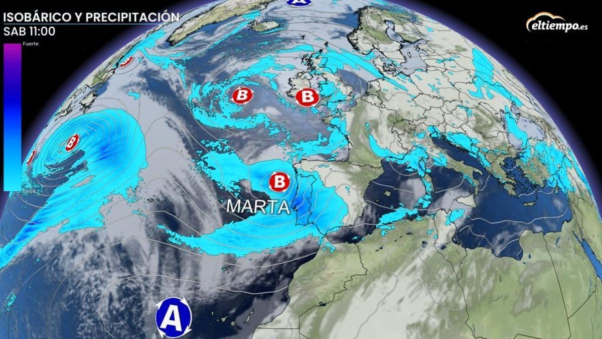 Llegada de la borrasca Marta