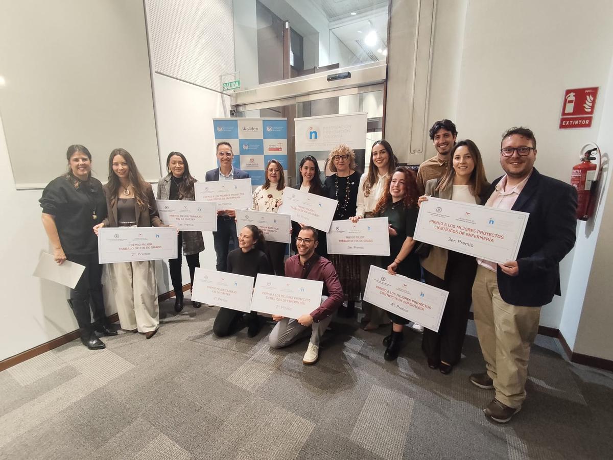 Los premiados en la convocatoria de investigación del Colegio de Enfermería de este año