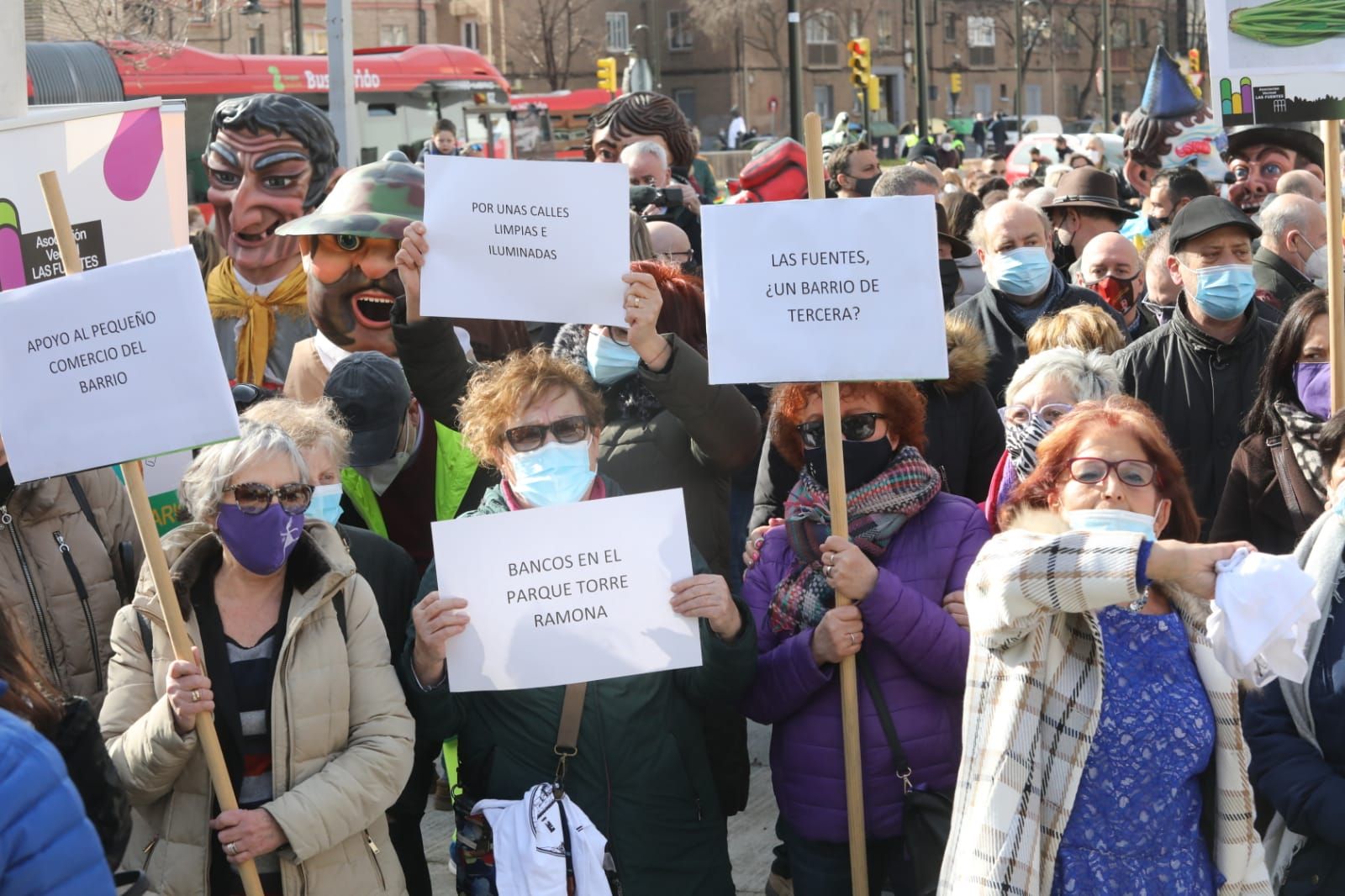 Manifestación de los vecinos de Las Fuentes de Zaragoza