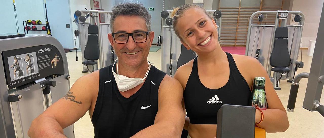 Desirée Vila y Chano Rodríguez, en el gimnasio del CAR