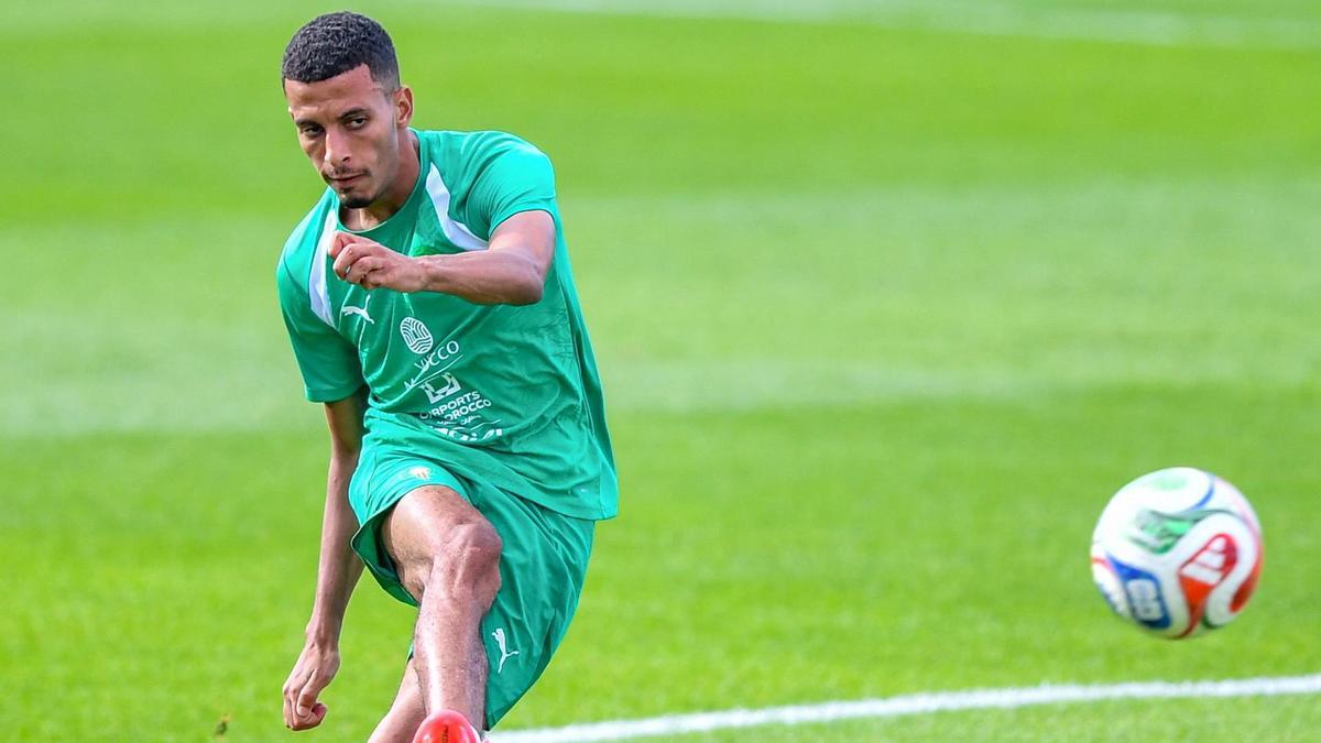 Ounahi con la selección de Marruecos.