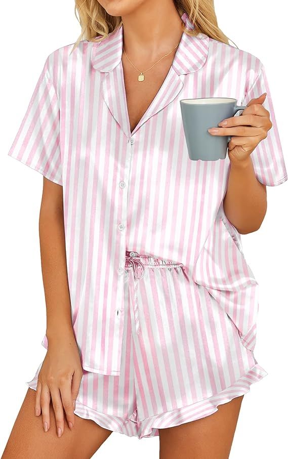 Hotouch Pijama de satén para mujer