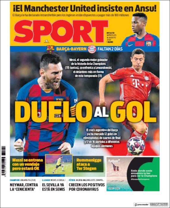 Portada SPORT miércoles 12 agosto 2020