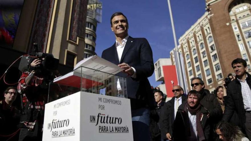 El líder del PSOE, Pedro Sánchez, ayer, en Madrid.