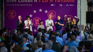 Mitin de ERC para cerrar la campaña de las europas con Junqueras, Romeva y Riba.