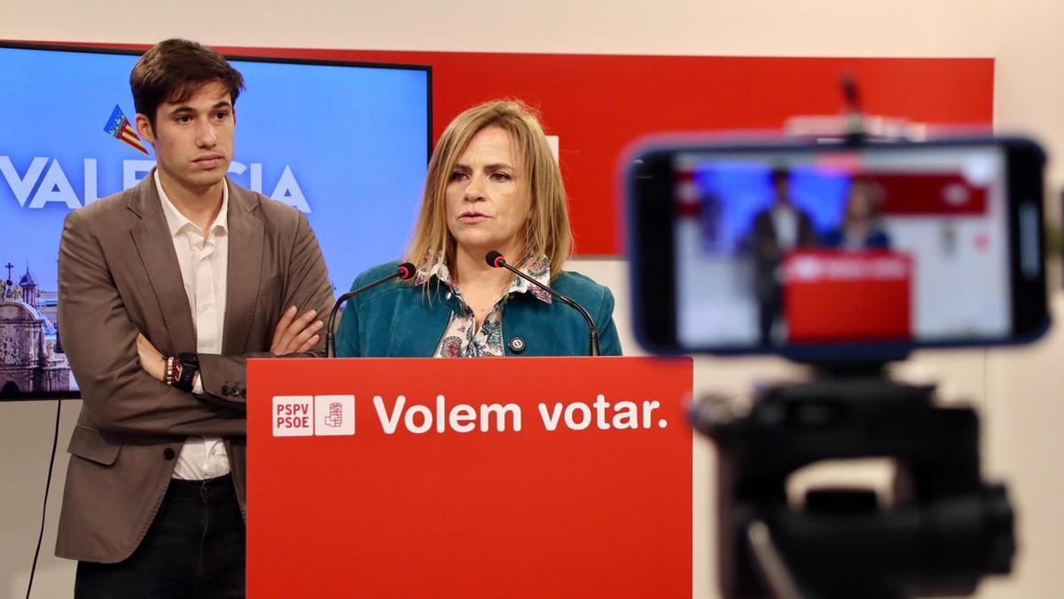 Pilar Bernabé durante su comparecencia para hablar de los presupuestos.