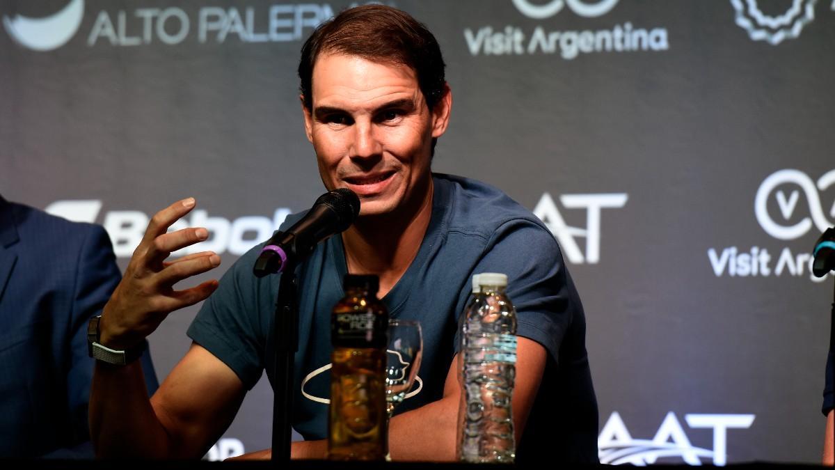 Nadal, durante la rueda de prensa