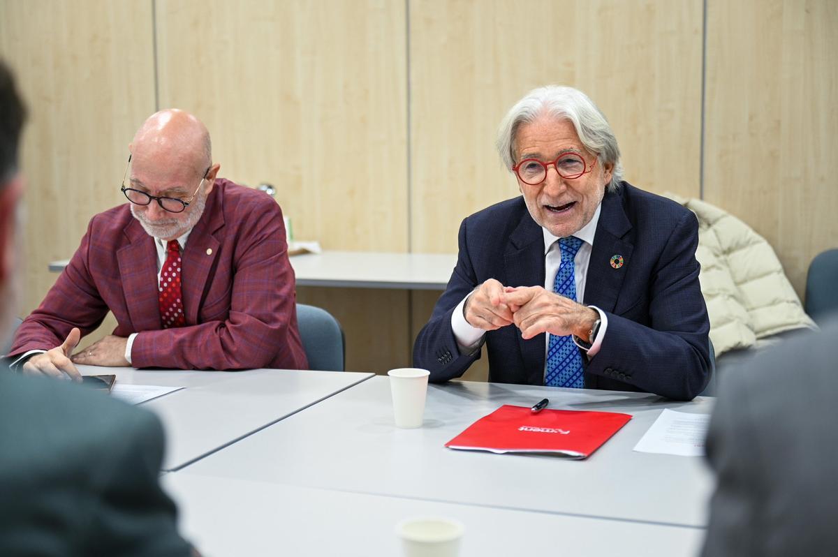El president de Foment del Treball, Josep Sánchez Llibre, en su reunión con ERC.