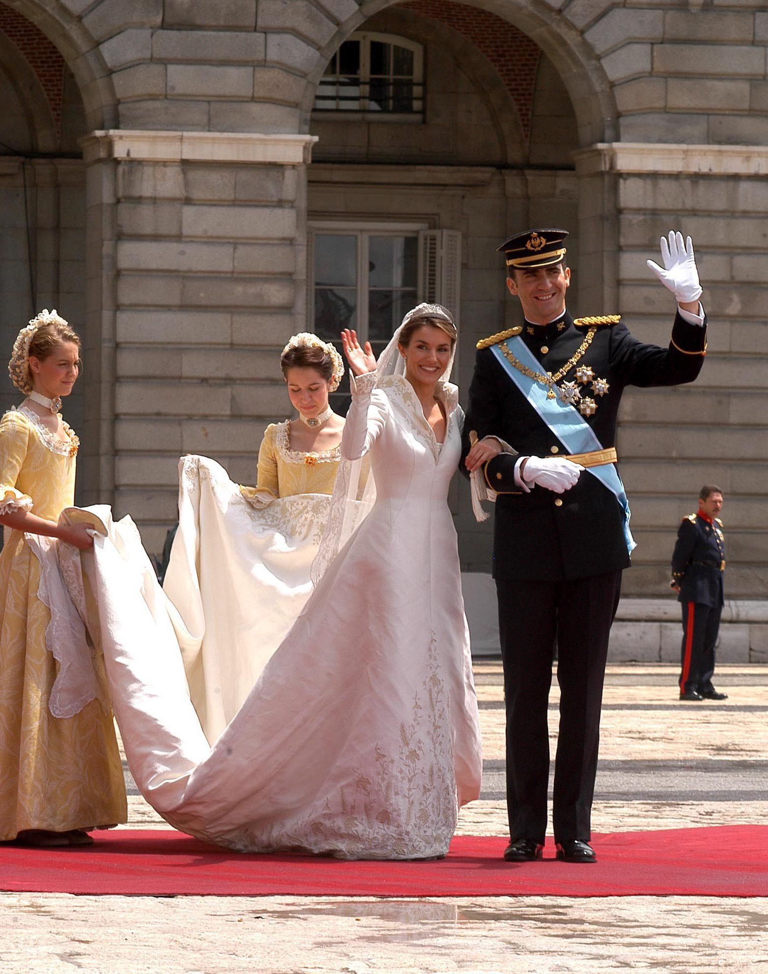 Letizia Ortiz (reina Letizia) en el día de su boda con el príncipe Felipe