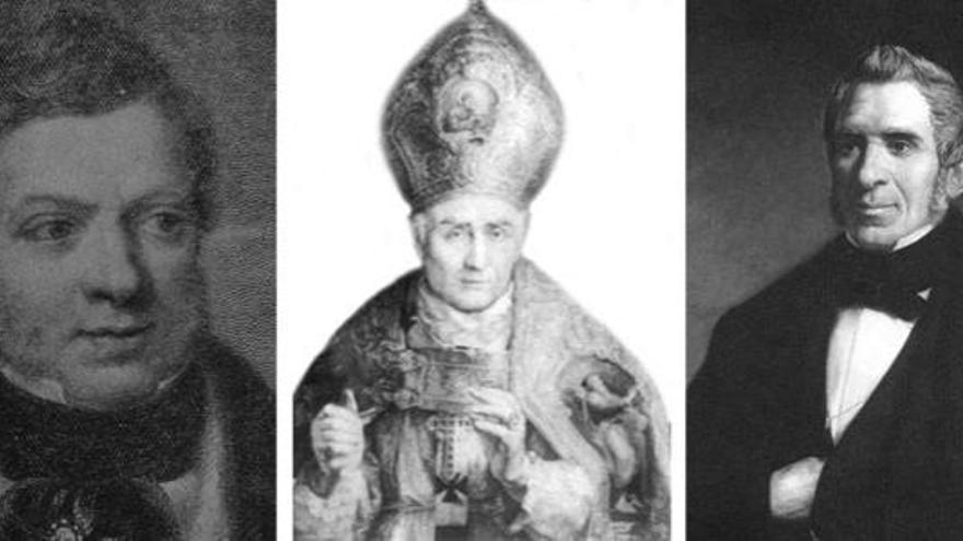 El Conde de Toreno, el Cardenal Inguanzo y Agustín de Argüelles.