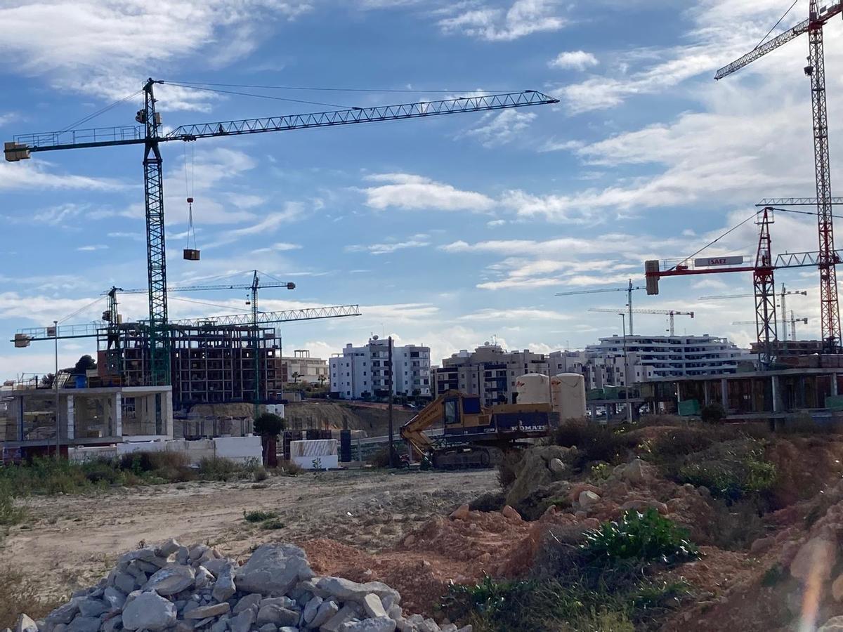 Sector SUS A Los Invernaderos de San Miguel de Salinas con más de 20 grúas torre activas en estos momentos