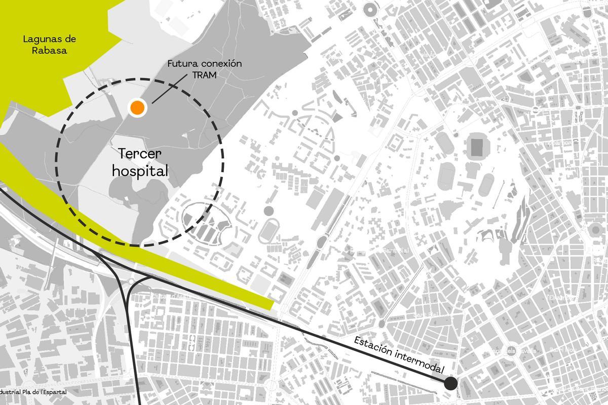 Alicante incluye en el Plan General Estructural un tercer hospital público al sur de Rabasa