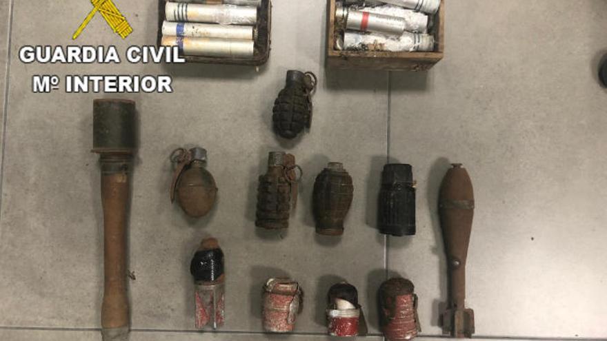 Encuentran 10 granadas de mano del siglo pasado en Santa Brígida