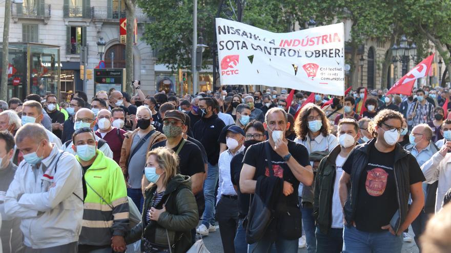 Treballadors de Nissan protesten a Barcelona