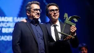 Imagen de archivo de Andreu Buenafuente (i) y Berto Romero en la 66 edición de los Premios Ondas 2019. EFE/Quique García