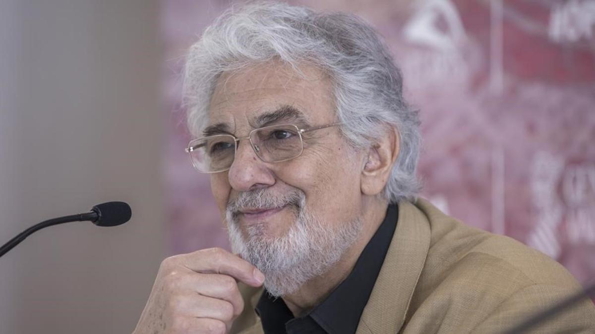 Plácido Domingo en el teatro de Les Arts en Valencia, el pasado junio.