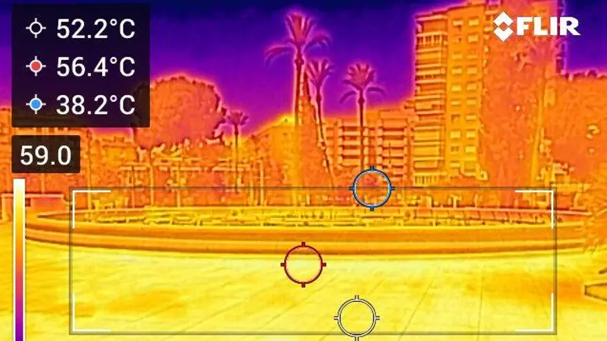 "Zonas verdes" de Murcia a 57 grados