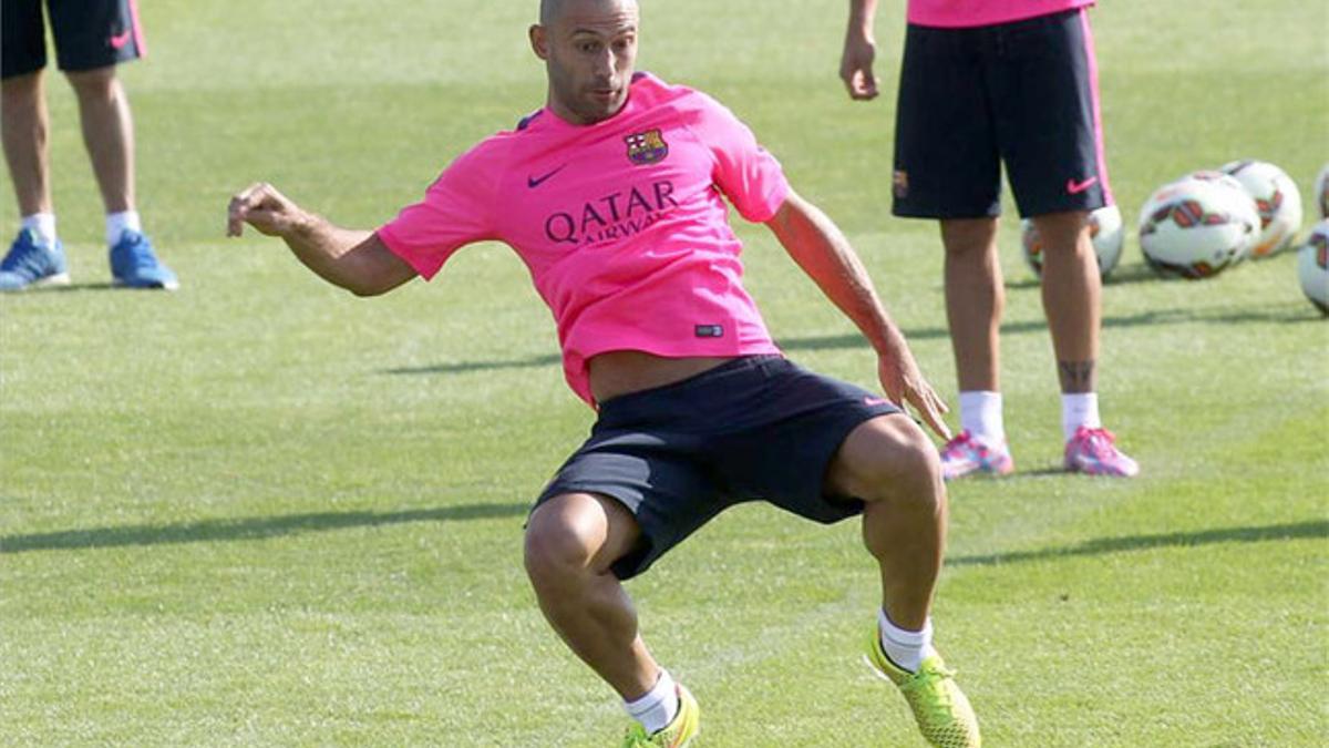 Mascherano, durante una sesión de entrenamiento esta pretemporada