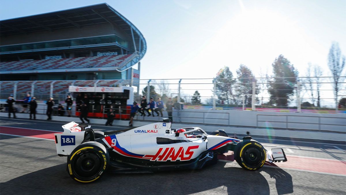 Haas, equipo americano con patrocinio ruso, rueda estos días en Barcelona