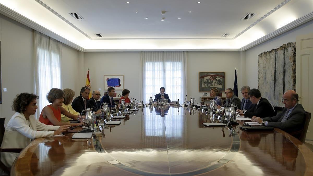 El presidente Mariano Rajoy en una reciente reunión de su consejo de ministros