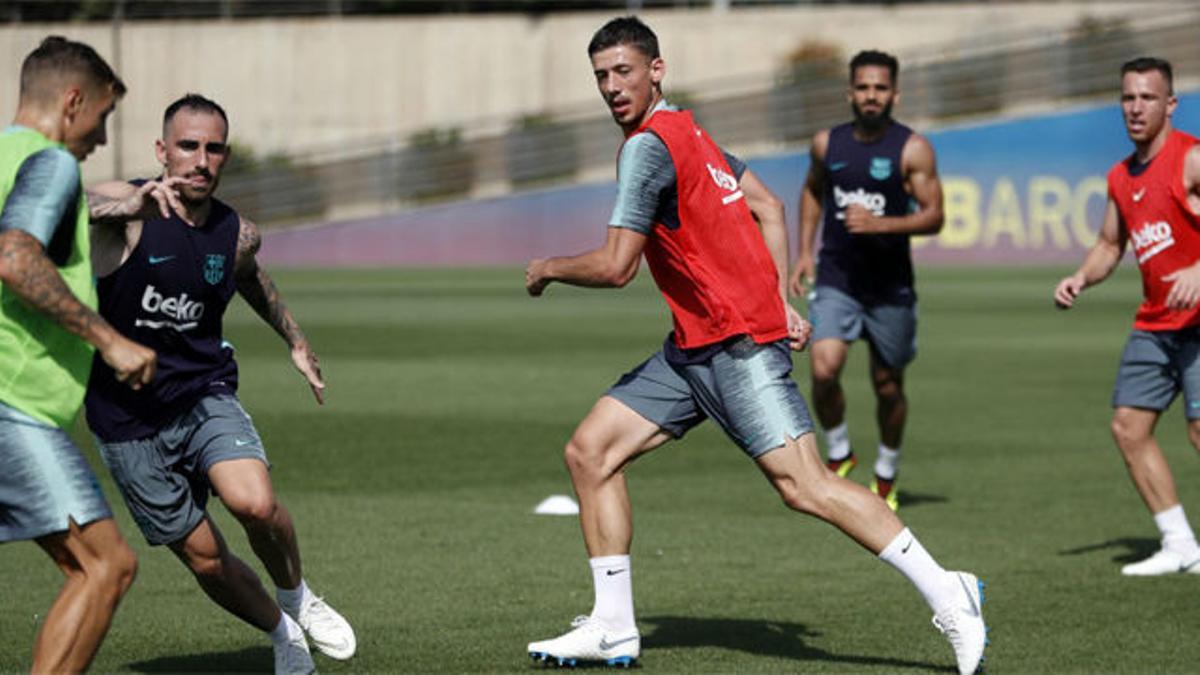 Primer entrenamiento de Lenglet como azulgrana