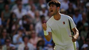 Carlos Alcaraz celebra ante Struff.