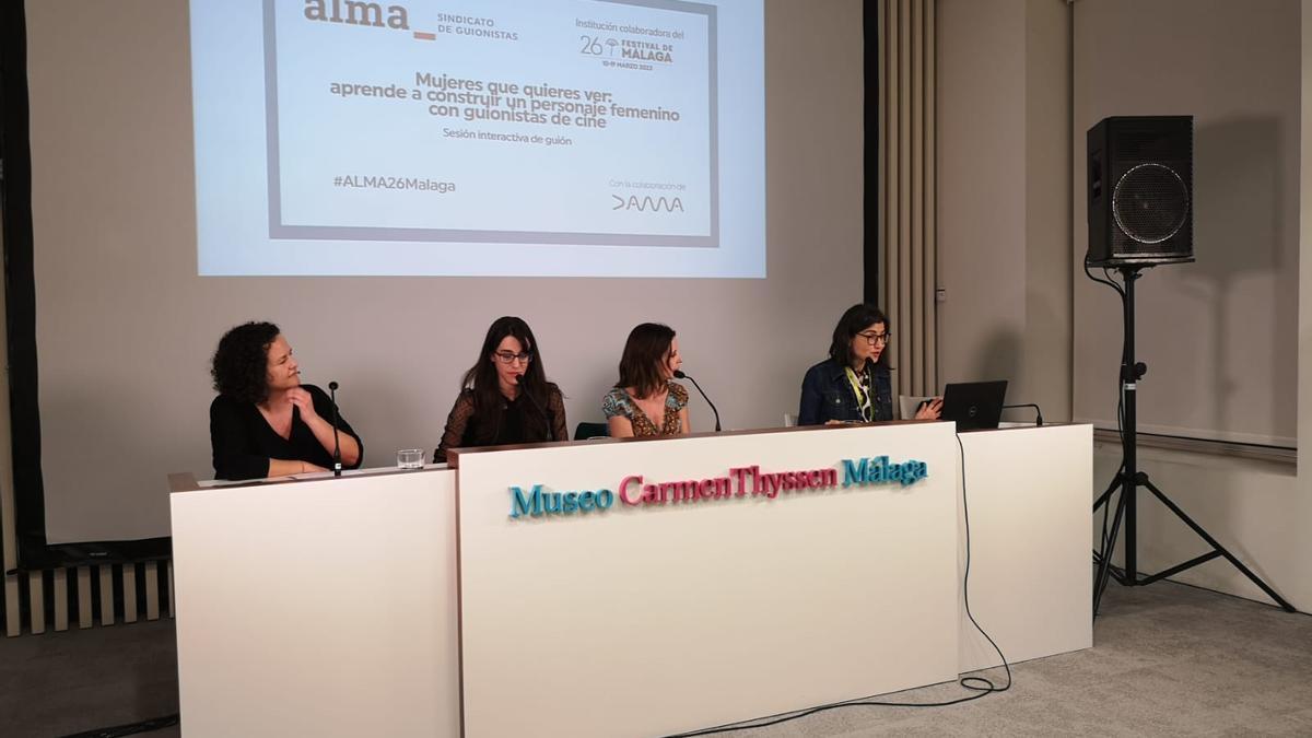 Sesión interactiva de guion dentro del Mafiz del Festival de Cine de Málaga.