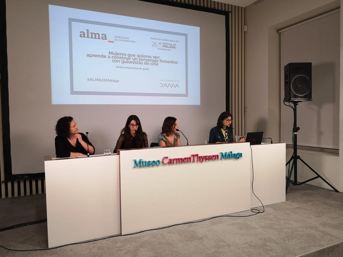 Sesión interactiva de guion dentro del Mafiz del Festival de Cine de Málaga.