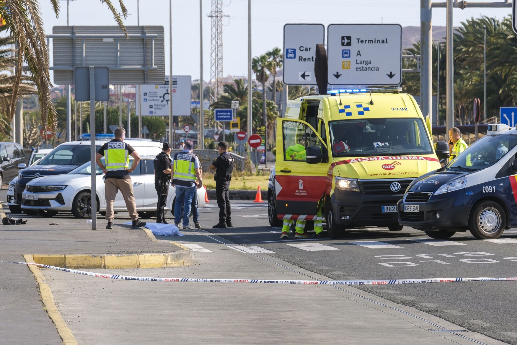 Muerto por disparo de la Policía Nacional en el aeropuerto de Gran Canaria
